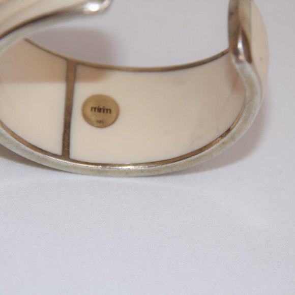 Miriam Salat Turquoise Cabochon Sterling Cuff - Picture 7 of 13